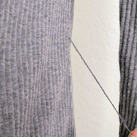 Socialite Long Sleeve Mock Neck Bodycon Midi Sweater Dress Gray Minimal L NWT - Picture 9 of 10